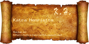 Katra Henrietta névjegykártya
